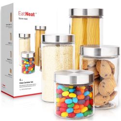 EatNeat 4-Piece Glass Canisters Set $14.99