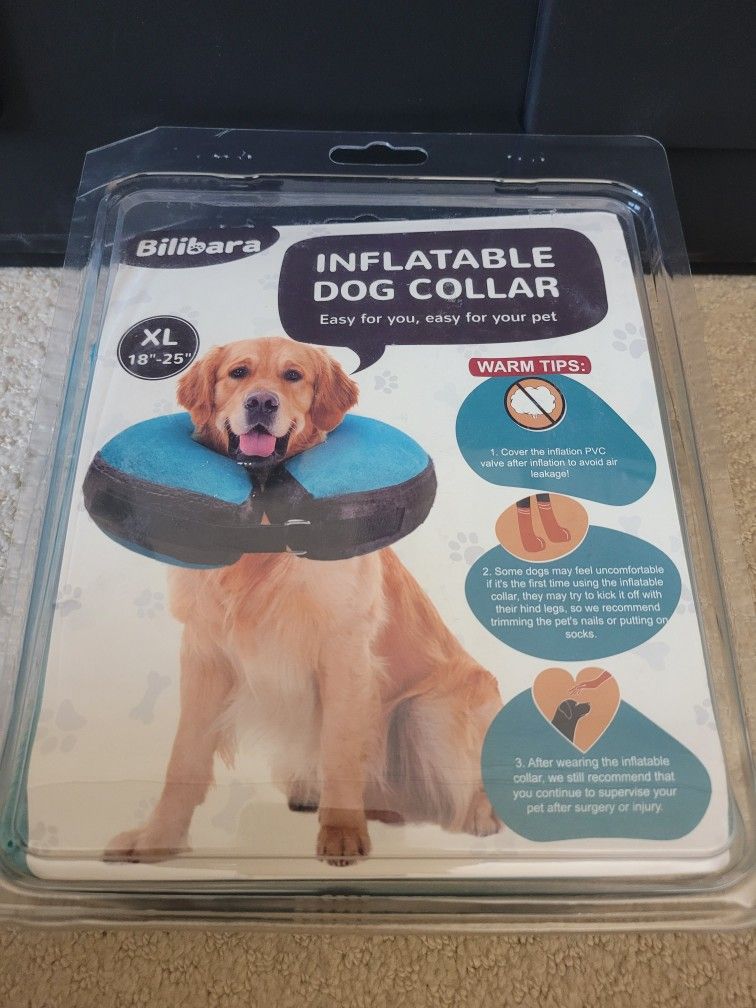 New Bilibara Dog Cone Alternative After Surgery, Inflatable Recovery Collar for Dogs & Cats, Adjustable Dog E Collars, Cone for Dogs After Surgery 