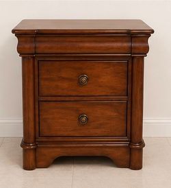 Two Drawer + Secret Compartment Bedside Table