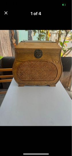 Vintage rattan storage chest