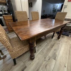 Solid wood dining table