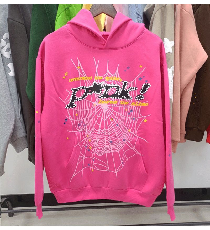 pink sp5der hoodie