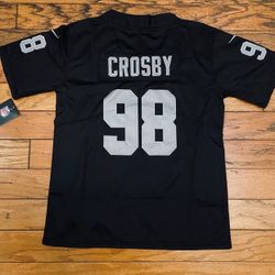 Adult and youth Black Max Crosby Las Vegas Raiders Stitched Jersey