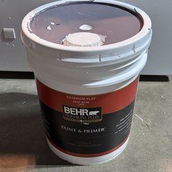 5 Gallon Behr Exterior Flat Paint Gray / Gris (NOT WHITE)