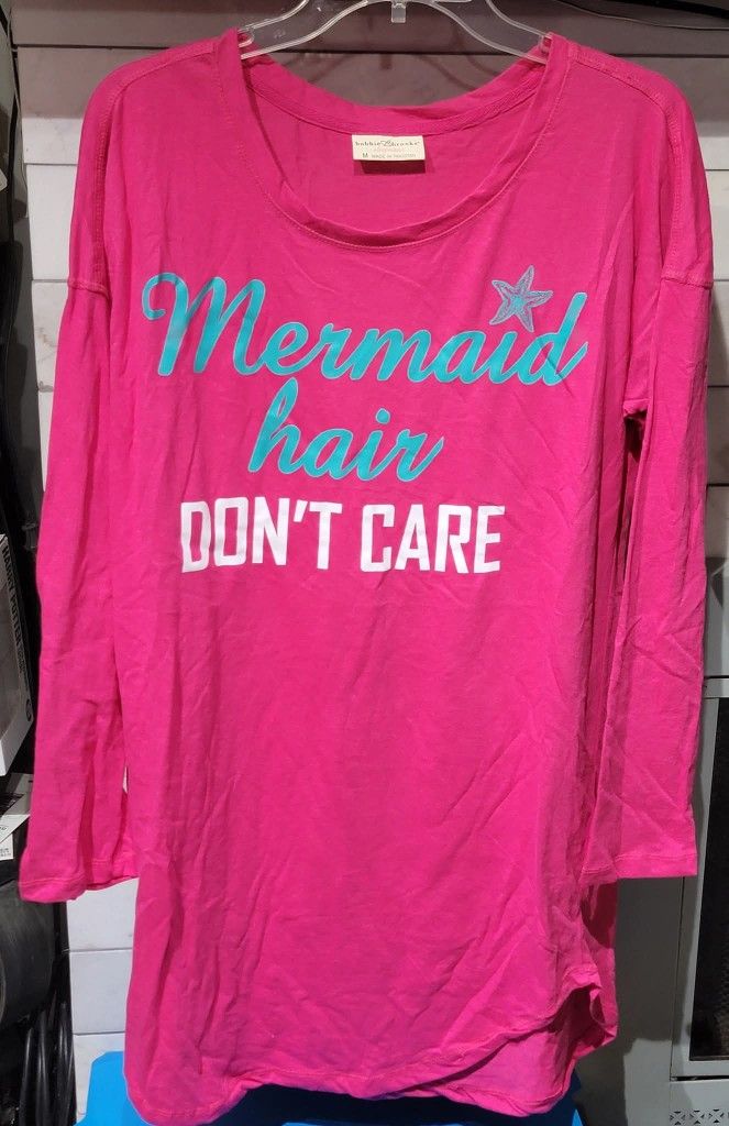 Women's Mermaid Hair Don't Care Long Sleeve Nightgowns $5 each (One Available In Size Small and One Available in size Medium)
