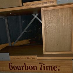 6ourbon 7ime Shelf / Bar Rack – Wood & Metal (Rustic Industrial)