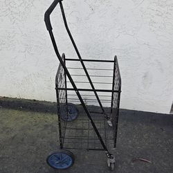 Large Folding Metal Shopping/Utility Cart