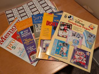 Scrapbook idea books and Disney paper