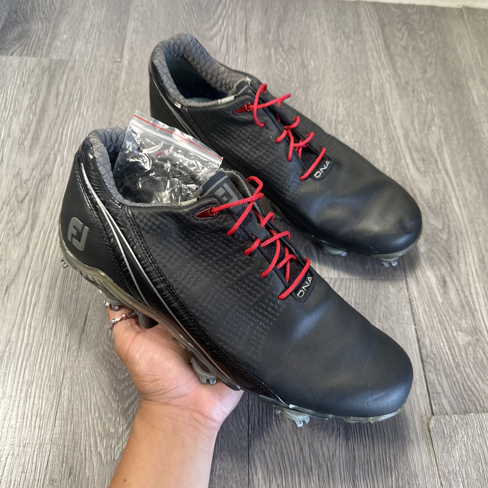 FootJoy Men's Size 10 M DNA 2.0 53385 Black Leather Golf Shoes