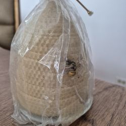 Beeswax Candle With Decorative Bee