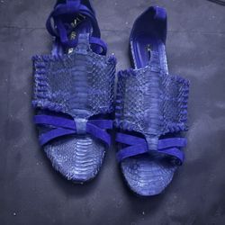 Roberto cavalli special edition flats snakeskin pattern shoes open toe sandals 