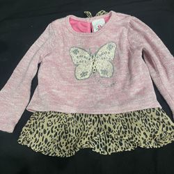 1 Piece Pink & Leopard Dress For Kids