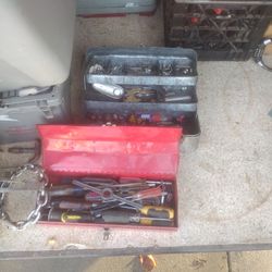 Various Tool Boxes With Tools Tool Bags Skill Saws You Name It I Got It