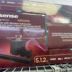 Super Deal.  5.1 Channel Bluetooth Soundbar Wireless Subwoofer 420 Watts By Hisense.  Brand New 