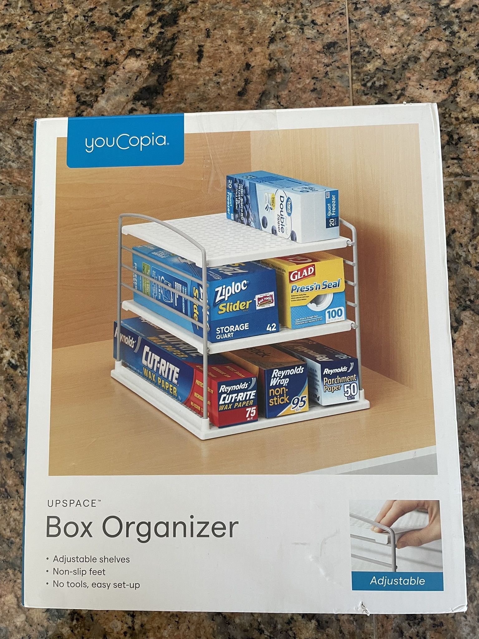 New YouCopia Adjustable Box Organizer