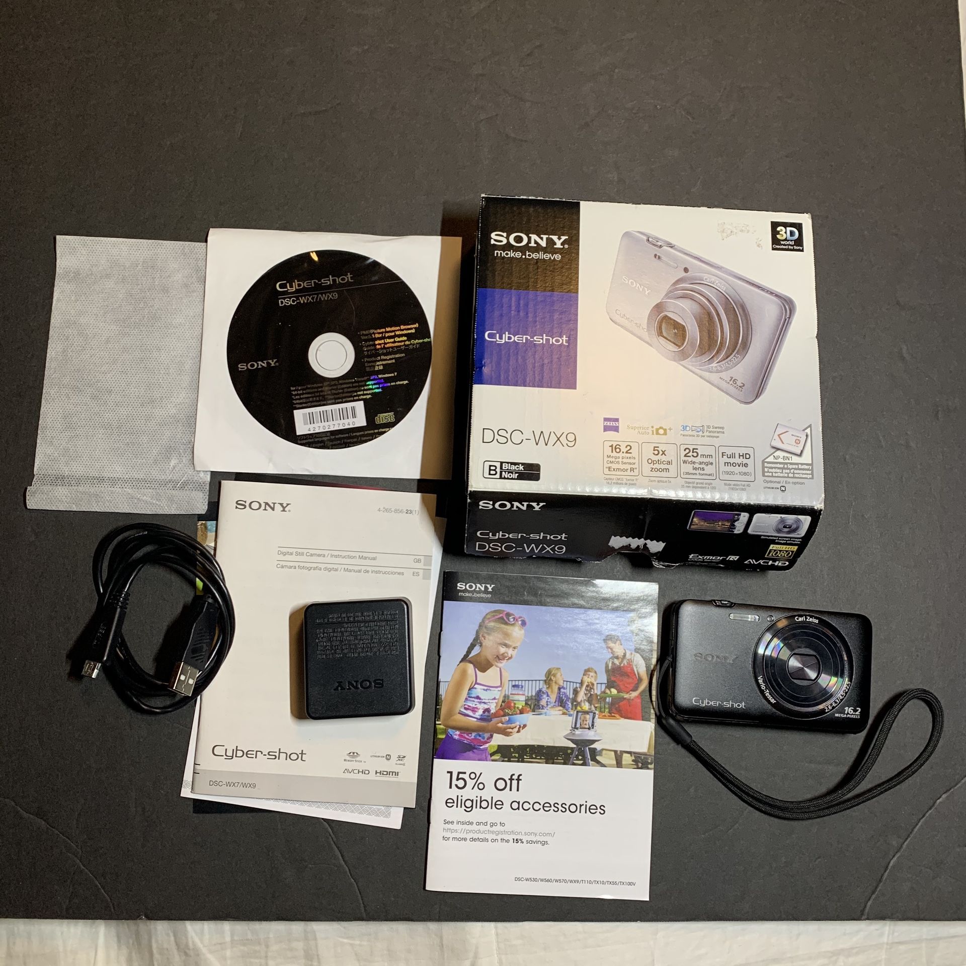 Sony Cyber-shot DSC-WX9 16.2MP Digital C