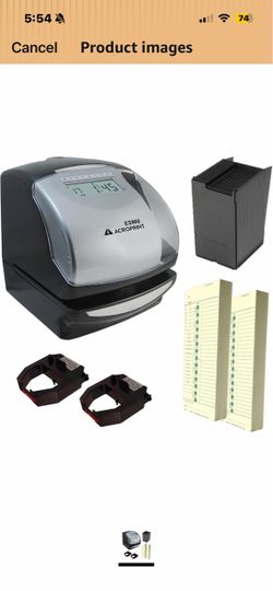 New! Acroprint ES900 Time Clock with Ribbons, Time Cards, Card Rack.