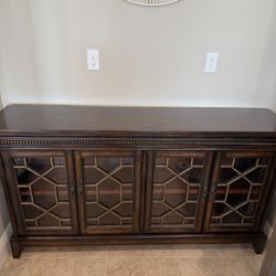 Solid Dark Wood Sideboard Buffet Cabinet