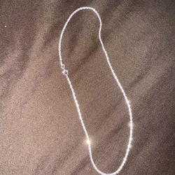 16 inch twisted rock sterling silver chain