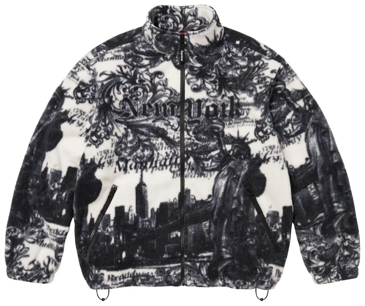 Supreme New York Zip Up Fleece Jacket Size Medium