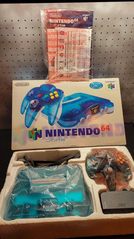 Nintendo 64 Ice Blue N64 Console w/ Paper Mario Kirby Mario Party - Complete & Excellent 