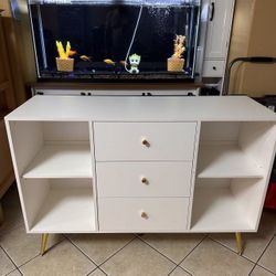 48" Accent Cabinet with 3 Drawers Modern Sideboard Buffet Cabinet with Storage