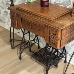 Antique White Sewing Machine