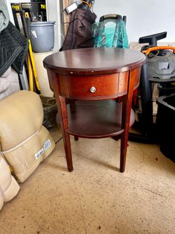 Contemporary accent table with drawer and glass top
