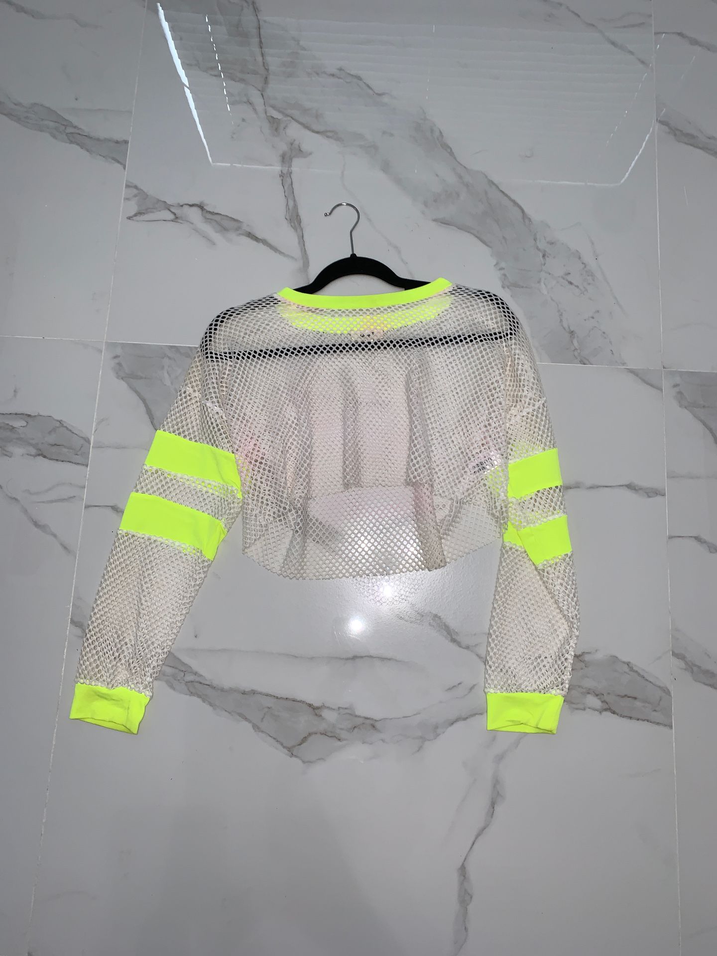 Glow in the dark fishnet crop top