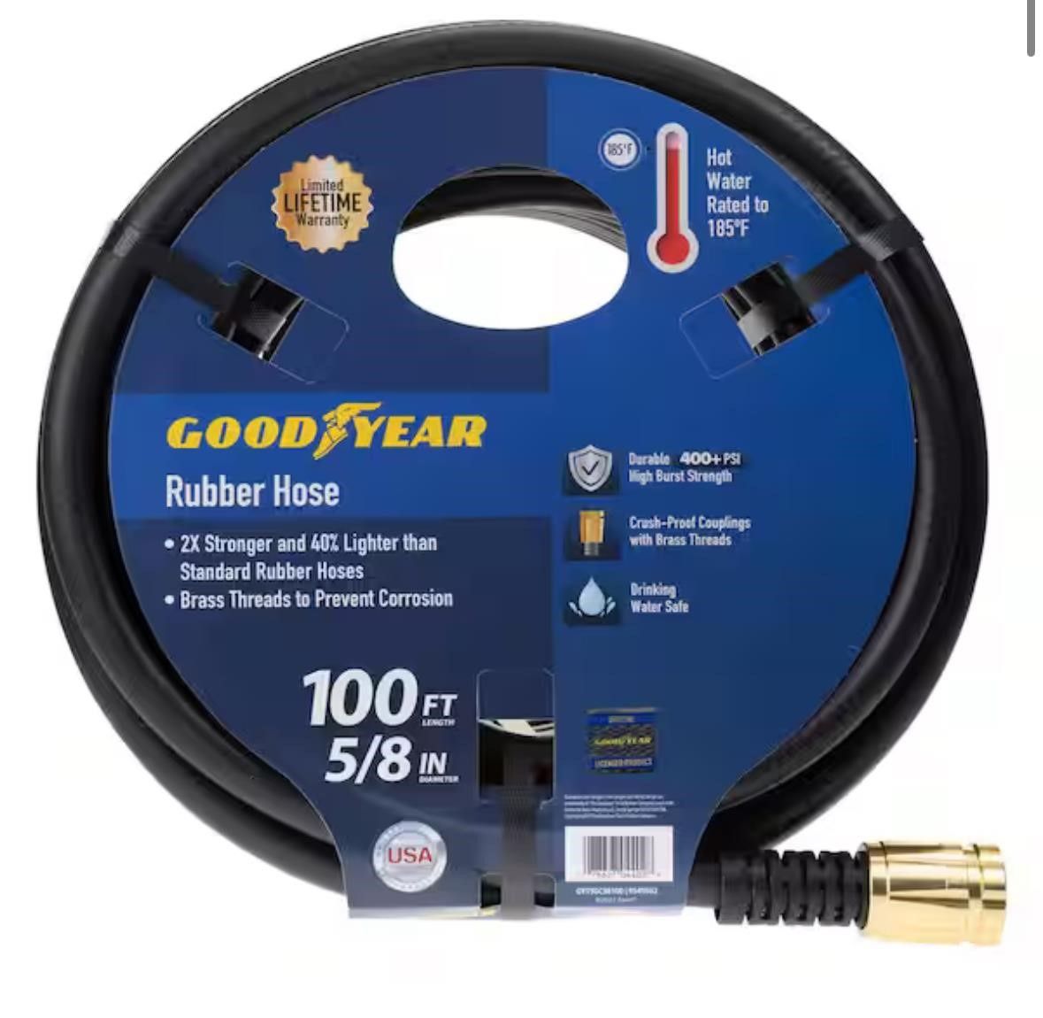 Goodyear MAXLite 5/8 in. x 100 ft. Premium Duty Ru Description Goodyear MAXLite 5/8 in. x 100 ft. Premium Duty Rubber plus Water Hose