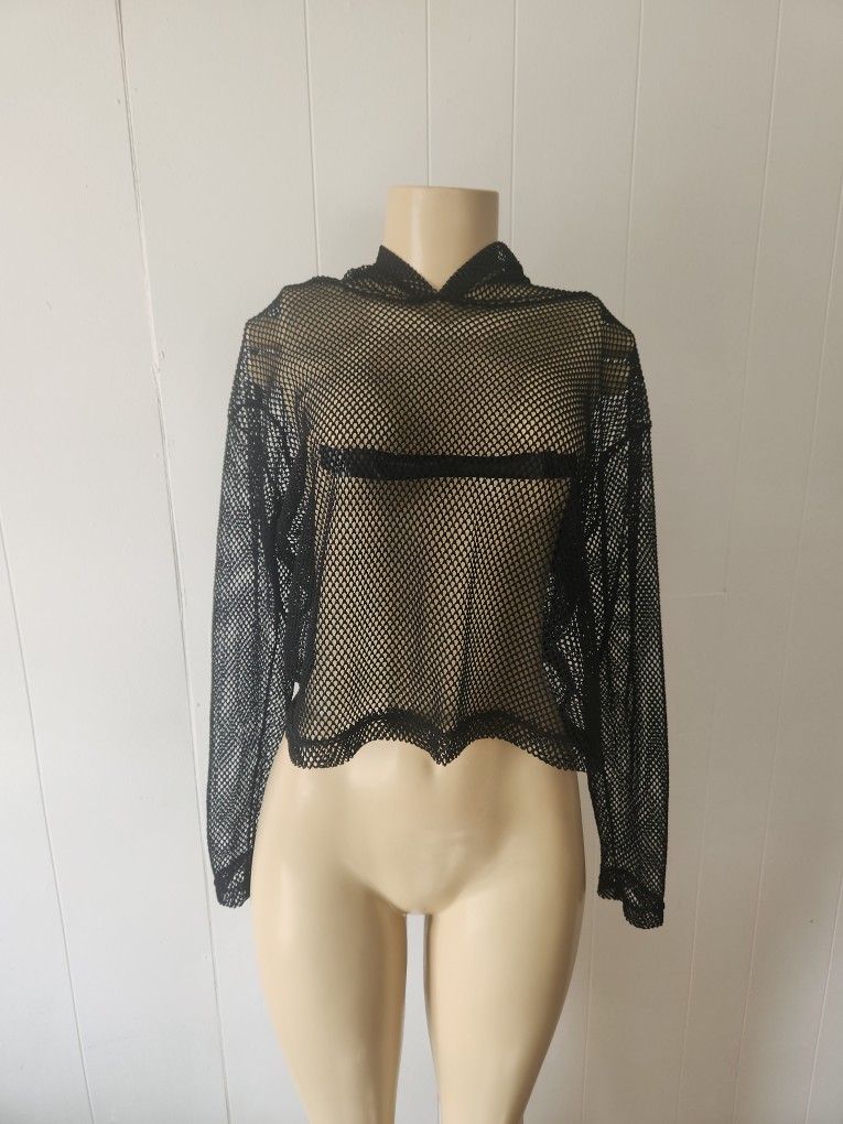 Mesh Hoodie Top