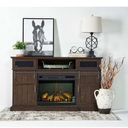 TV Stand With Fire Place And Built In Speakers!!! New!! 