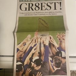 Dodgers World Series Los Angeles Times Newspaper