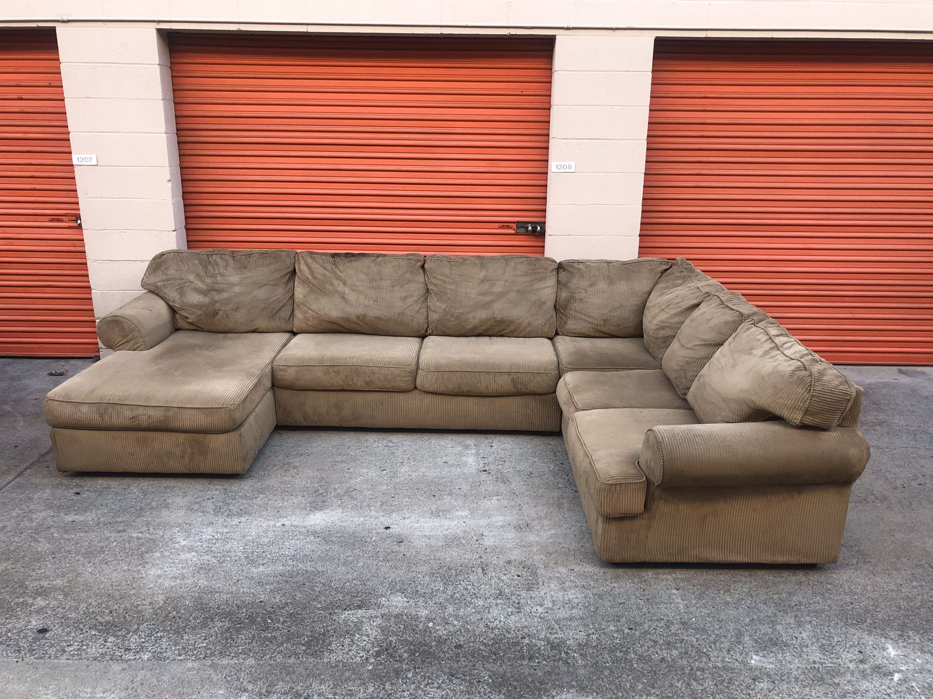 Tan Microfiber Sectional Couch -I can deliver