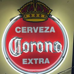 Neon Corona Sign About 2&1/2 Ft By 2 1/2 Ft