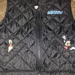 Mickey For kids Black Quilted Vest Sz Jr Boys 6