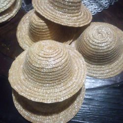 Crafting  Vintage Doll Straw Hats (Set Of 5) New