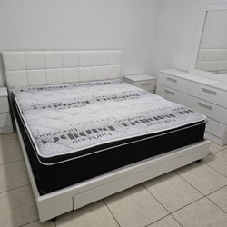 Brand New Queen Bedroom Set with / Juego de Cuarto con Colchón Nuevo a  Estrenar ... Fast  Delivery  🚚 