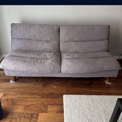 Living Spaces 74" Convertible Futon Sleeper Sofa Bed Clean and Good Condition