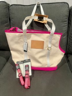 Pink Doggy Tote Bag and Collars