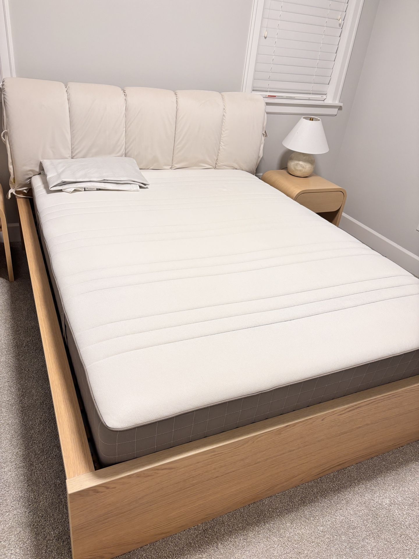 IKEA MALM Queen Size Bed Frame Plus Haugesund Mattress