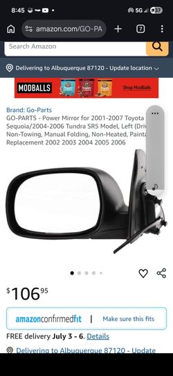 2001 - 2007 toyota sequoia mirrors both for 60 bucks