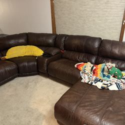 5-piece Sectional Leather Couch- Must Pick Up