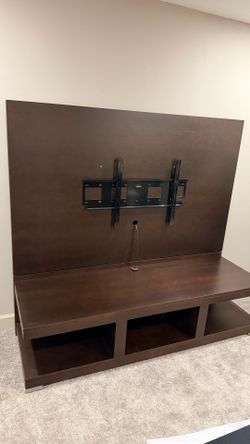 Dark Brown media console with Built in tv mount
