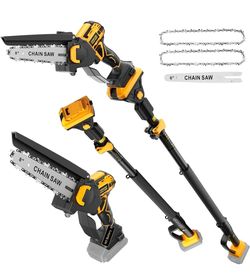 2-in-1 Cordless Pole Saw & Chainsaw Compatible with DeWalt 20V MAX Battery (Battery Not Included),