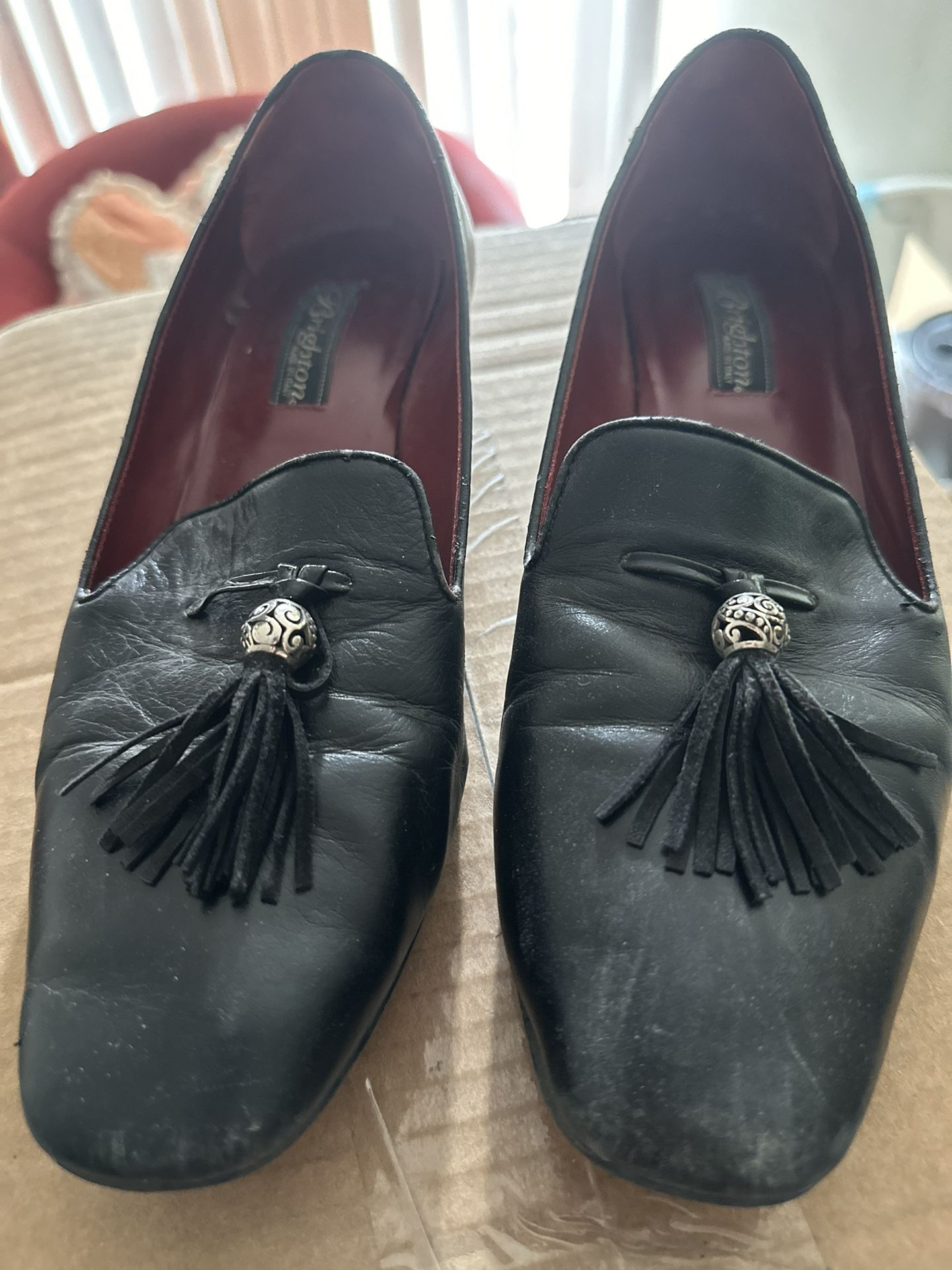 Brighton Noho Tassel Loafers Black Size 9.5m