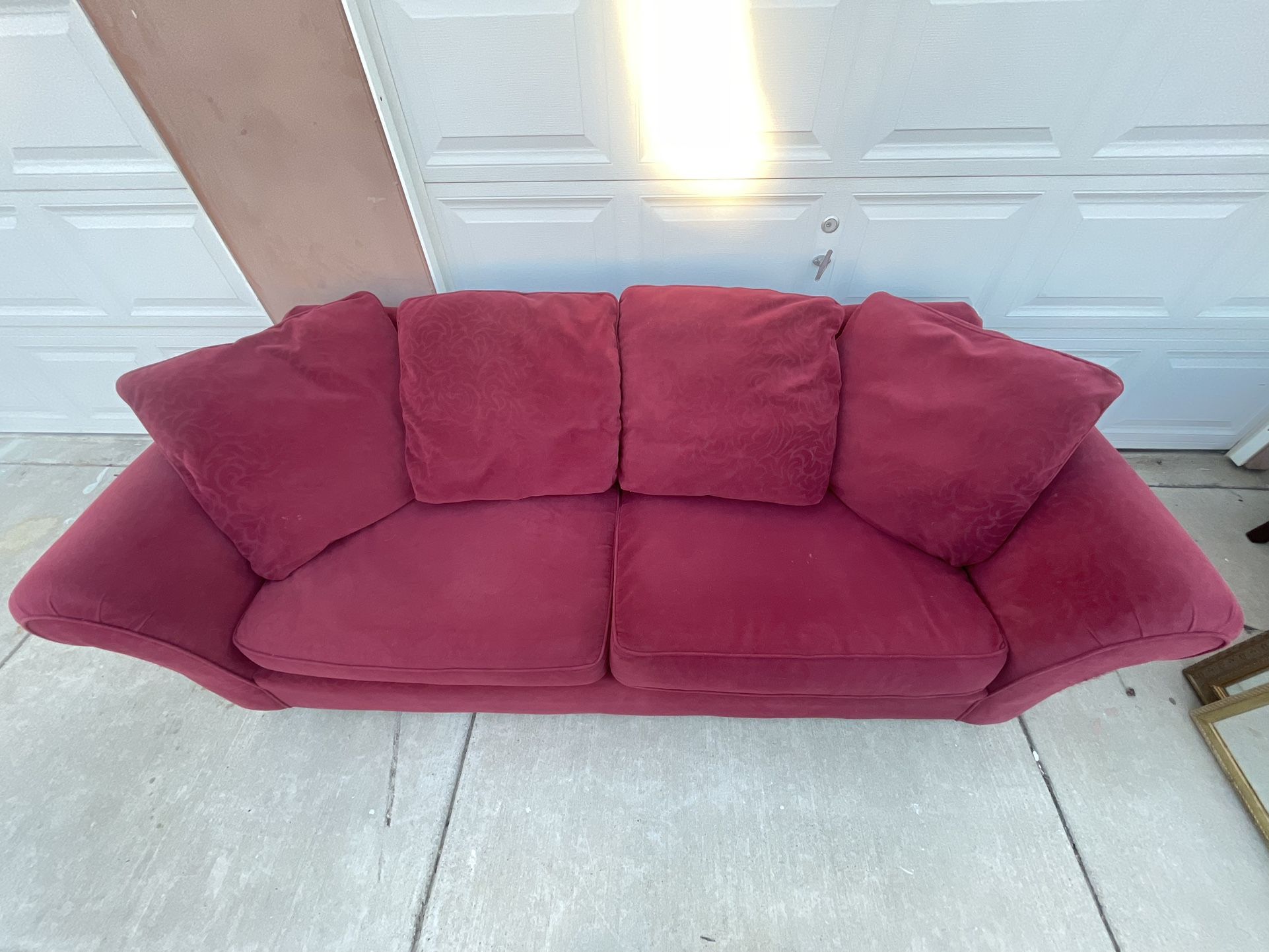 Red Velvet Couch