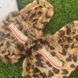Leopard Print Balenciaga Slides