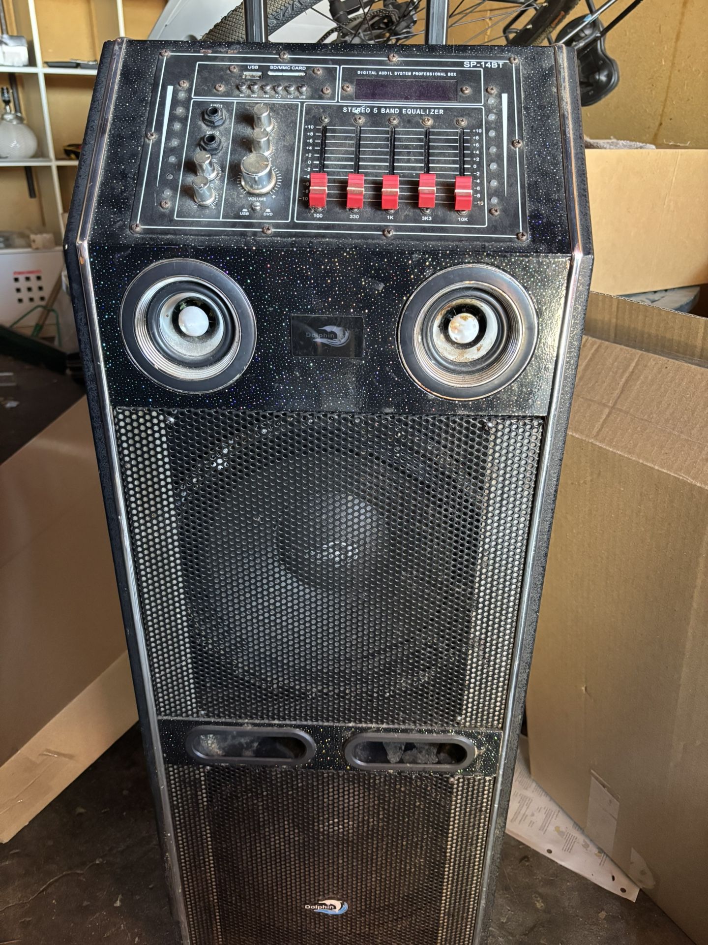 Dolphin Active Party Speaker with Bluetooth Graphic Equalizer and Sound Activated Lights - SP-14BT