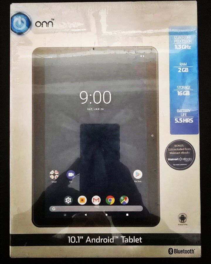 ONN 10.1" Android Tablet & E-reader Wifi/Bluetooth (NEW)